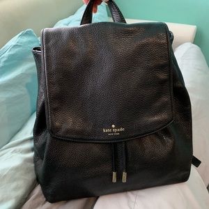 Black Kate Spade Leather Backpack - medium sized